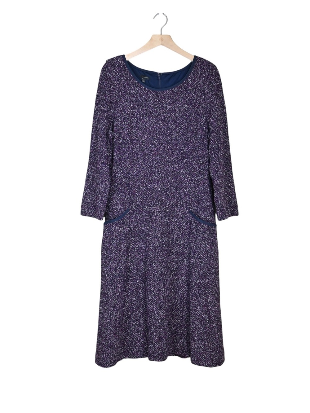 Talbots Women's 16 Twisted Boucle Fit & Flare Lined Dress